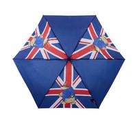 Signare Paddington Bear Union Jack Design kompakter faltbarer Regenschirm mit Ärmel und Handgelenkschlaufe - 25 cm wenn geschlossen, Blau / Rot, 50 cm