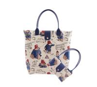 Signare Paddington Gobelin-Tragetasche, faltbares Design, marineblaue Griffe Design (Paddington Bear, FOLD-PADD_FBA), Einheitsgröße, Paddington Bear, One Size