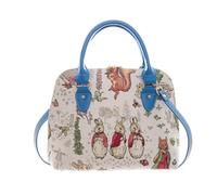 Signare Peter Rabbit Design Tapisserie Top-Griffe Tasche Schultertasche Crossbody Bag wandelbare Handtasche für Damen, blau