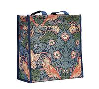 Signare Tapisserie Einkaufstasche, Shopper, Tragetasche, Shopper Damen Groß, Umhängetasche Damen (Erdbeerdieb Blau)