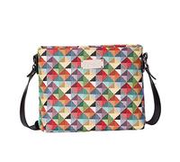 Signare Tapisserie Kleine Handtasche Damen, Umhängetasche Damen, Schultertasche Damen mit Farbmuster Designs (Bunte Geometrische Farben.)