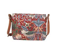 Signare Tapisserie Kleine Handtasche Damen, Umhängetasche Damen, Schultertasche Damen mit William Morris Designs (Erdbeerdieb Rot)