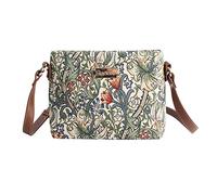 Signare Tapisserie Kleine Handtasche Damen, Umhängetasche Damen, Schultertasche Damen mit William Morris Designs (Goldene Lilie)