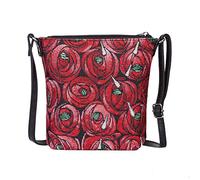 Signare Tapisserie Kleine Tasche Damen, Handtasche Damen Klein, Reisepass Tasche, Mini Handtasche mit Blumenmustern (Rose and Teardrop)
