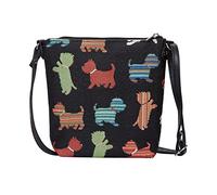 Signare Tapisserie Kleine Tasche Damen, Handtasche Damen Klein, Reisepass Tasche, Mini Handtasche mit Tier- und Haustierentwürfen (Verspielter Welpe)