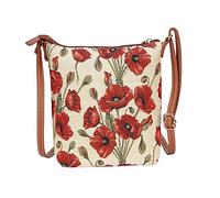 Signare Tapisserie Kleine Tasche Damen, Handtasche Damen Klein, Reisepass Tasche, Mini Handtasche (Mohnblum)