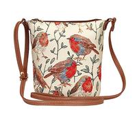 Signare Tapisserie Kleine Tasche Damen, Handtasche Damen Klein, Reisepass Tasche, Mini Handtasche (Rotkehlchen)