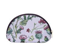 Signare Tapisserie Kosmetiktasche klein, schminktasche Damen und kulturtasche Damen mit Blumenmustern (Distel)