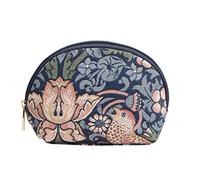 Signare Tapisserie-Kosmetiktasche, Kulturbeutel, Make-up-Tasche für Damen, Erdbeerdieb, Blau, Small, Tragetasche