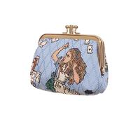 Signare Tapisserie-Münzgeldbörse für Damen, niedlich, exquisit, Doppeltasche, Kussschloss, Blumen-Design (Alice im Wunderland Nothing but Cards)