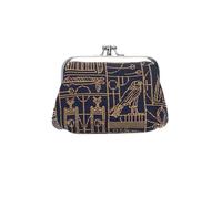 Signare Tapisserie-Münzgeldbörse für Damen, niedlich, exquisit, Doppeltasche, Kussschloss, Blumen-Design (ägyptisch)