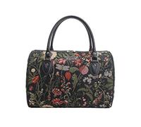 Signare Tapisserie Reisetasche Damen, Sporttasche, Weekender, Groß Mit Garten Designs (Morgengarten Schwarz)