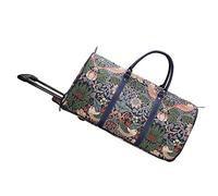 Signare Tapisserie Reisetasche mit Rollen, Trolley-Reisetasche, Sporttasche mit Rollen, Rollenreisetasche mit William Morris Designs (Erdbeerdieb Blau)