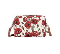 Signare Tapisserie Umhängetasche Damen Kleine, Handy Umhängetasche Damen, Handtasche Damen Klein (Mohnblume)