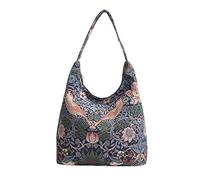 Signare Tapisserie Umhängetasche Damen, Shopper Damen Groß, Strandtasche Groß mit William Morris Designs (Erdbeerdieb Blau) (HOBO-STBL)