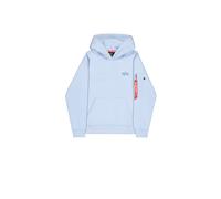 Hoodie ALPHA INDUSTRIES "Signature Backprint Hoodie", Herren, Gr. M, artic blau, Obermaterial: 80% Baumwolle, 20% Polyester, regular fit, Sweatshirts Hoodie (81946958-M) artic blau