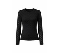 signe nature - Langarmshirt mit Spitze schwarz - Gr. - 44