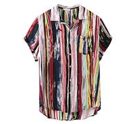 Signum Hemd Herren Men 's Multi-Color Lump-Brusttasche mit kurzen Ärmeln Runde Sarg-lose Hemden Bluse