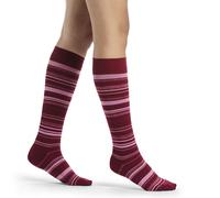 Sigvaris Stützstrümpfe Microfiber Shades for Women, Damen-Kompressionsstrümpfe, Mikrofaser, modische Muster - WineStripe, B