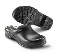SIKA 149 Traditionell offener Clog mit breiter Passform und Fußbett aus Holz - Schwarz - Gr. 44