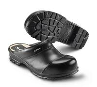 SIKA Unisex Bequemer offener Clog, breites Holzfußbett, rutschfeste PU-Laufsohle, Permair Leder-Clogs für die Landwirtschaft, stoßdämpfender Sicherheitsclog für BAU, Industrie und Lagerhaltung