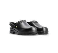 SIKA Unisex-Clogs mit Fersenriemen, rutschfeste Arbeitsschuhe, Permair-Leder, stoßdämpfende Sohle,ESD-geprüft,waschbare Innensohle,professionelle Clogs für die Lebensmittel- & Reinigungsindustrie,S-39