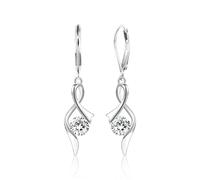 Silber 925 Hängend Ohrringe Damen, Lang Hängend Ohrringe Hypoallergen Diamant Hängeohrringe Brillant Zirkonia Hängend Ohrringe Leichte Hängend Ohrringe Glitzer Ohrhänger mit Stein fur Damen