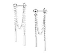 Silber 925 Hängend Ohrringe Damen mit Quasten - Hypoallergen, Lang