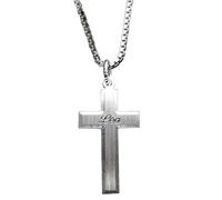 Silber Anhänger Kreuz 925 Sterling Silber mit SOFORTGRAVUR + VORSCHAU: Gravur eines Vornamens inklusive + Silber Trägerkette 36 cm