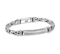Silber-Armband Für Herren, Personalisiert Armband Handgefertigtes Panzer-Armband Aus Echtem, Kettenarmband Massiven 925er Sterling Silber, Luxuriöses Herren-Armband Gravur ( Color : A , Size : 22cm )