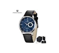(Silber Blau) Original PAGANI DESIGN 1645 Mode Casual Sport Uhr Männer Militär Uhr Edelstahl