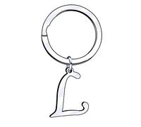 Silber Buchstabe A-Z Schlüsselanhänger für Schl für Damen Herren Frauen Männer A B C D E F G H I J K L M N O P Q R S T U V W X Y Z Edelstahl Alphabet Initial Schlüsselanhänger (12L)