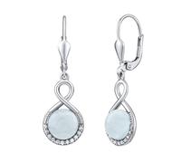 Silber-Hängeohrringe mit natürlichem Aquamarin