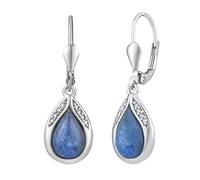 Silber-Hängeohrringe mit natürlichem blauen Kyanit.