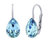 Silber Ohrringe mit Swarovski® Crystals Tropfen Hellblau