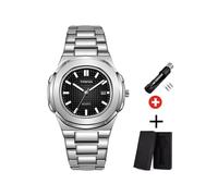 (Silber Schwarz) 2023 Originate Luxusuhr Business Wasserdichte Herrenuhr Leuchtendes Datum Edelstahl