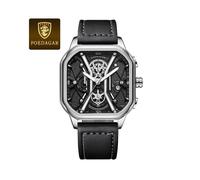 (Silber Weiß L) Luxus Herren Armbanduhr Hochwertige wasserdichte Chronograph Leuchtende Datumsuhren