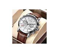 (Silber weiß S)LIGE Mode Automatische Datum Männer Quarz Uhren Top Marke Luxus Männlichen Uhr Chronograph