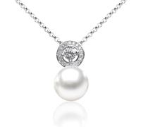 Silberanhänger LANIA mit weißer Perle, Zirkon und Kette