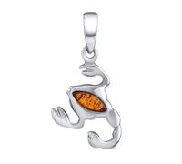 Silberanhänger Sternzeichen Skorpion mit Bernstein