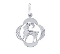 Silberanhänger Sternzeichen Steinbock - vierblättriges Kleeblatt