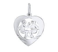 SILVEGO Damen Anhänger aus 925 Sterling Silber Sternzeichen Zwillinge Herz Anhänger