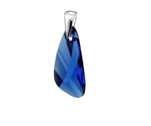 Silberanhänger Wing 23 mm Capri Blue mit Swarovski®-Crystals