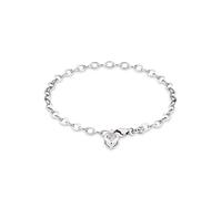Silberarmband AMOR "Schmuck Geschenk Armkette Herz LIEBE", silber (silberfarben, kristallweiß, kristallweiß), Armbänder, Damen, 19cm, Silber 925 (Sterlingsilber), Silberarmband, Made in Germany - mit