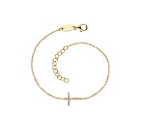 Silberarmband ENGELSRUFER "Armband Armkette Kreuz", gold (gelbgoldfarben, kristallweiß, kristallweiß), Armbänder, Damen, 20cm, Silber 925 (Sterlingsilber), Silberarmband, mit Zirkonia (synth.) (435498