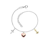 Silberarmband ENGELSRUFER "Glaube Liebe & Hoffnung Tricolor", rosa (silberfarben, gelbgoldfarben, roségoldfarben), Armbänder, Damen, 20cm, Silber 925 (Sterlingsilber), Silberarmband (20850720-0) silbe