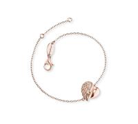 Silberarmband ENGELSRUFER "Little magic ARMBAND HERZFLÜGEL ROSÈ PLATED", rosa (silber, 925, roségoldfarben, kristallweiß), Armbänder, Damen, 19cm, Silber 925 (Sterlingsilber), Silberarmband, mit Zirko