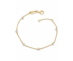Silberarmband ENGELSRUFER "Little magic ARMBAND MOONLIGHT", silber (silber, 925, goldfarben, kristallweiß), Armbänder, Damen, 18cm, Silber 925 (Sterlingsilber), Silberarmband, mit Zirkonia (synth.) (8