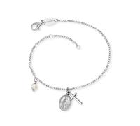 Silberarmband ENGELSRUFER "MARIA", bunt (silberfarben, weiß), Armbänder, Damen, 19cm, Perlen Silber 925 (Sterlingsilber), Perlen, Silber 925 (Sterlingsilber), Silberarmband, mit Muschelkernperle (5622