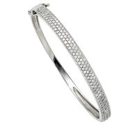 Silberarmband JOBO "Armreif", silber 925, Armbänder, Damen, Silber 925 (Sterlingsilber), Silberarmband, 925 Silber rhodiniert mit 145 Zirkonia 17,5 cm (29534866-0) silber 925